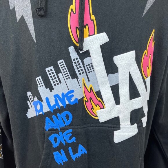 Freshitive Black LA Streetware Hoodie Sz L - Picture 5 of 7